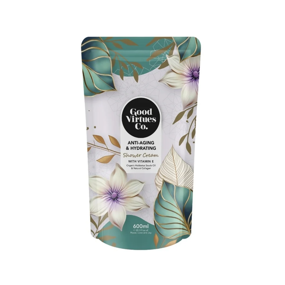 Slide15_93b88668-ed2f-4c19-8a85-74f206c270e4 Good Virtues Co. Shower Cream Refill Pack - Anti-Aging and Hydrating with Vitamin E (600ml) - Image 1